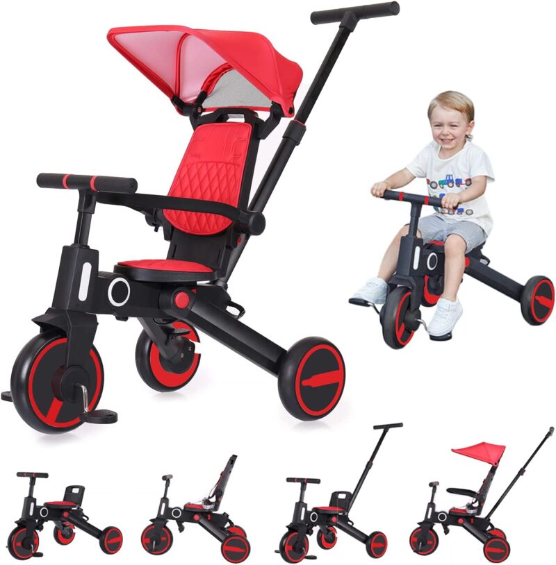 Coche Triciclo para niños 7 En 1 Rojo Úpale - Imagen 3