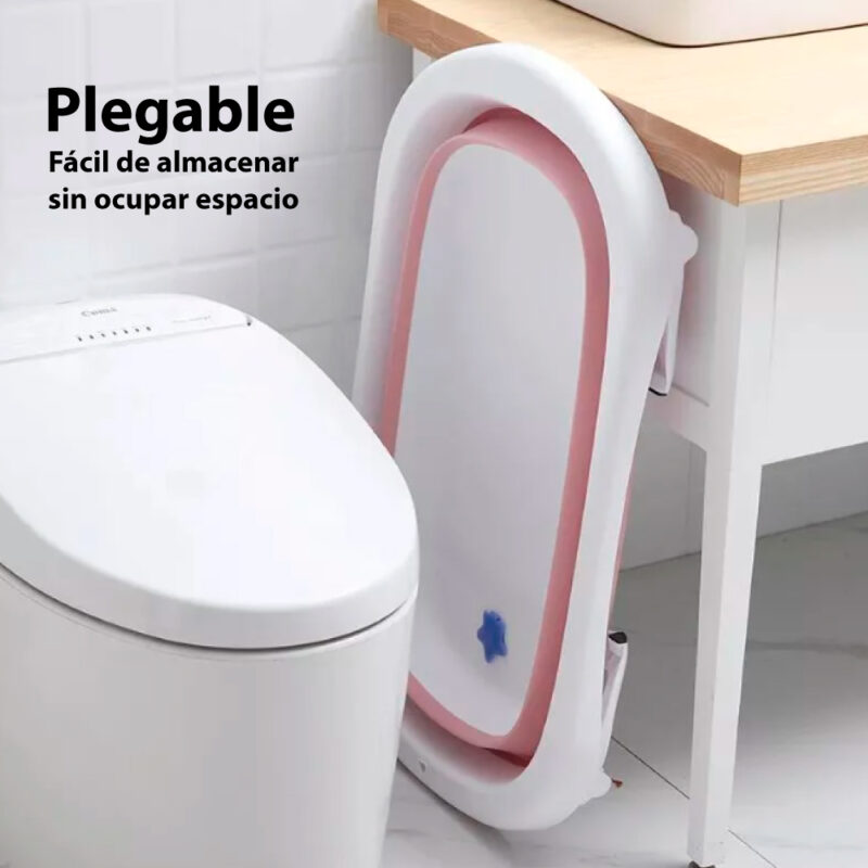 Bañera para Bebés Retráctil + Malla Delgada Rosada B04 + Termómetro Úpale - Imagen 4