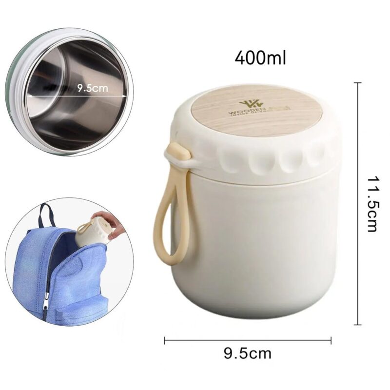 Taza Térmica XH003 Litan Blanca 400ml Úpale - Imagen 3