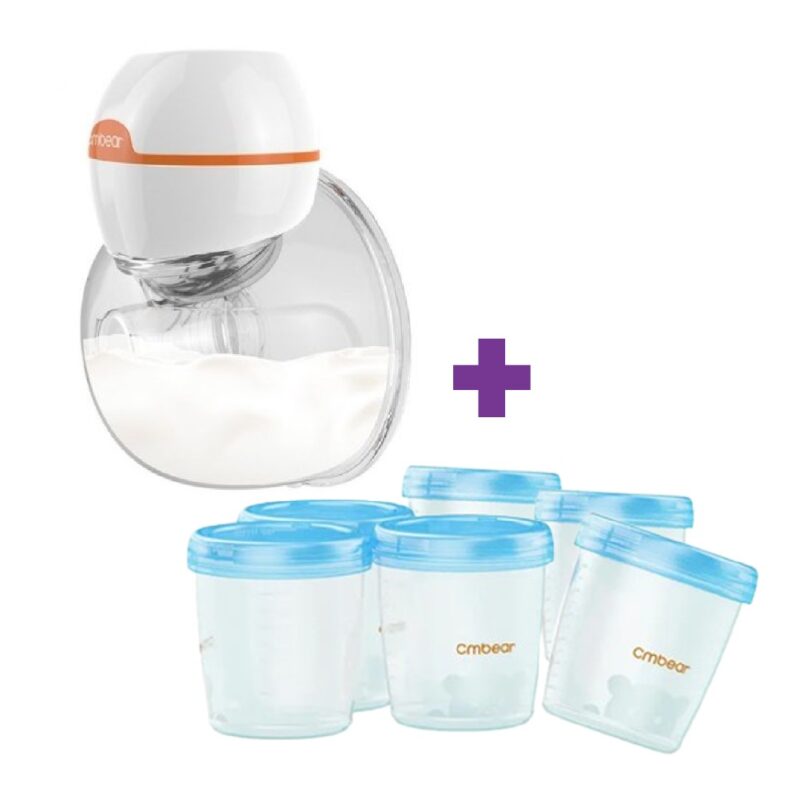Extractor Inalámbrico Zrx-0201 Cmbear + Vasos Recolectores De Leche Materna x 6