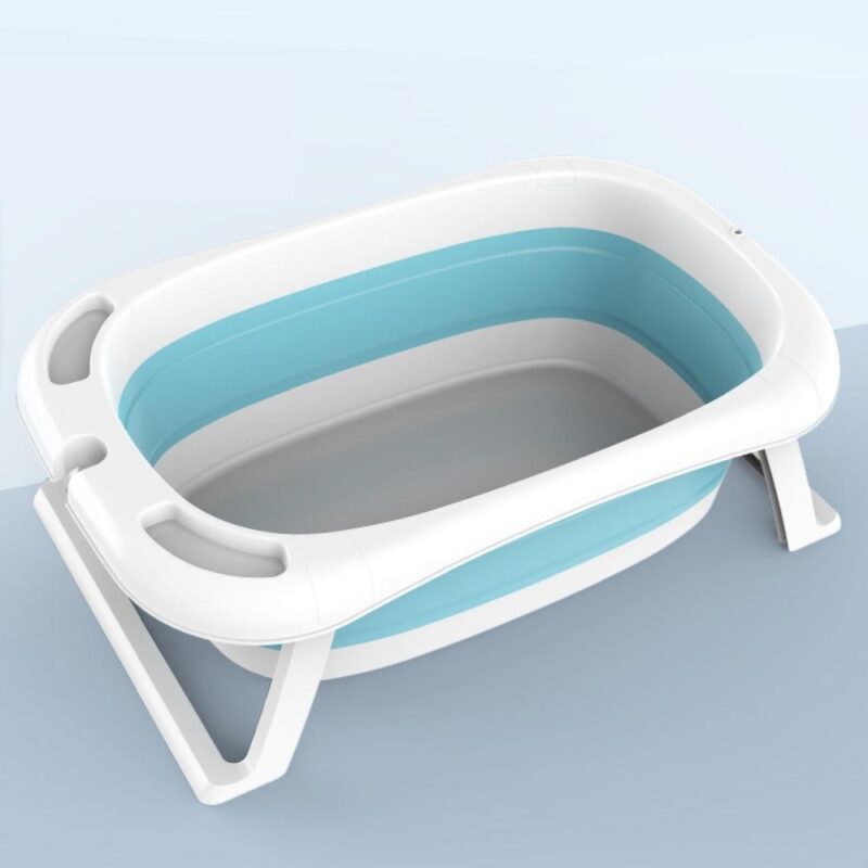 Bañera para Bebé Retráctil Celeste B01 + Malla Celeste Oso + Termómetro - Imagen 4