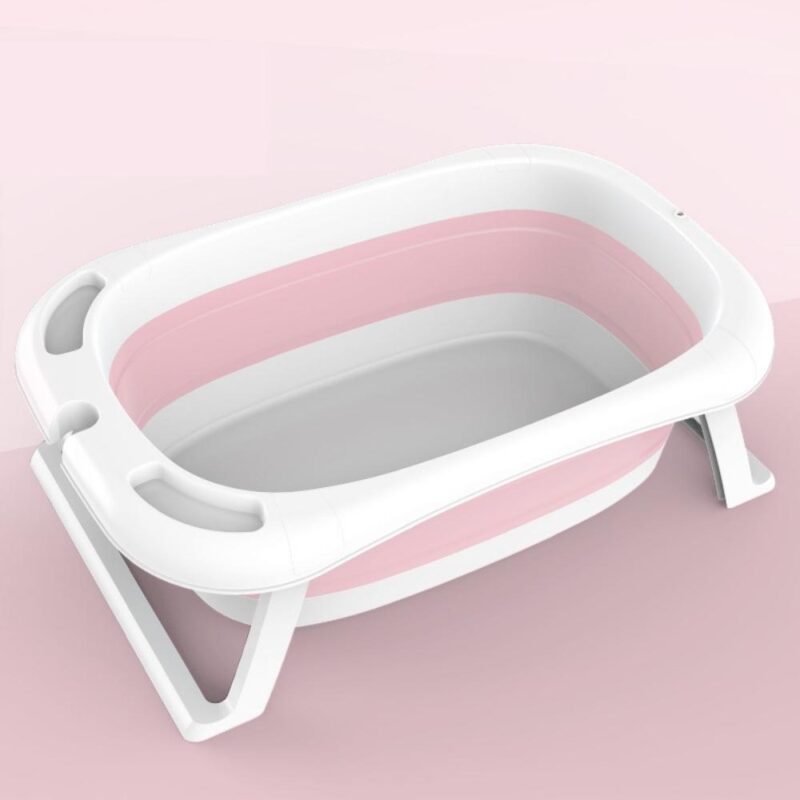 Bañera para Bebé Retráctil Rosa B02 + Malla Rosa Oso + Termómetro - Imagen 4