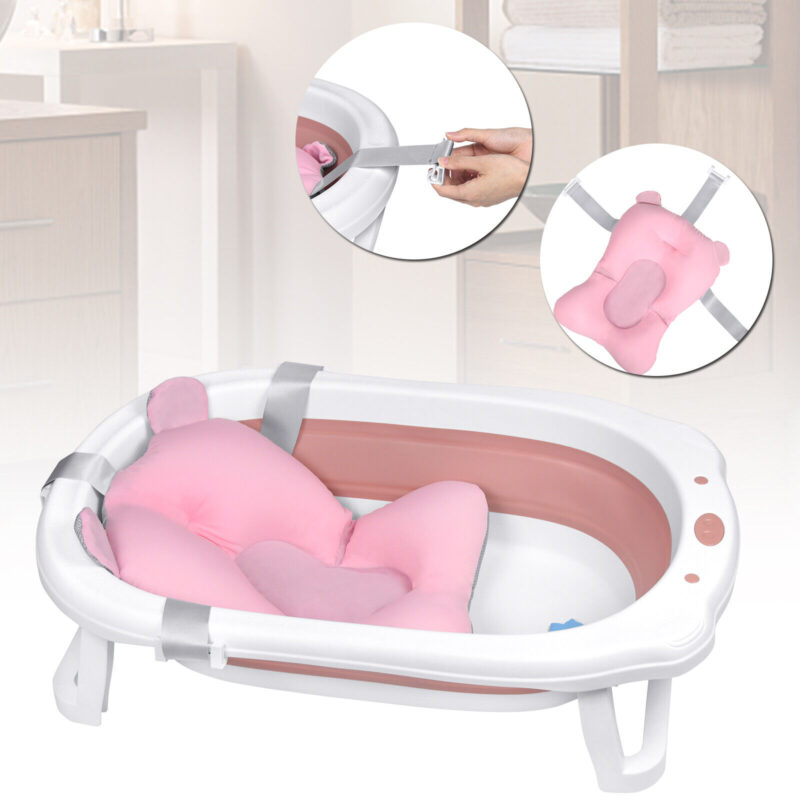 Bañera para Bebé Retráctil Rosa B02 + Malla Rosa Oso + Termómetro - Imagen 6