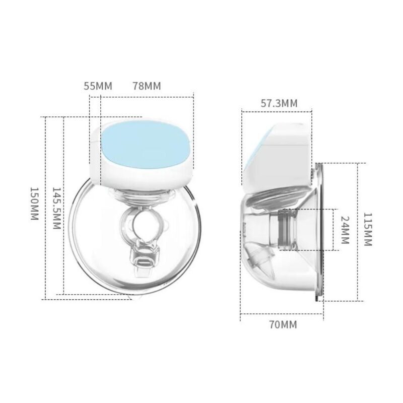 Extractor de leche Materna Inalámbrico Eléctrico S10 Celeste + Vasos Recolectores x 6 - Imagen 2