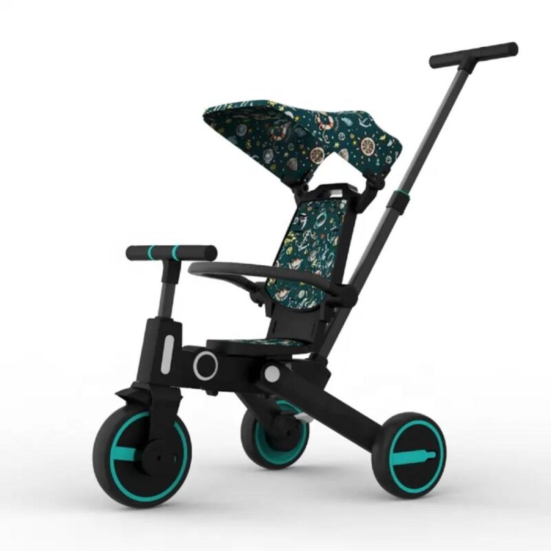Coche Triciclo para niños 7 En 1 Verde Úpale - Imagen 10