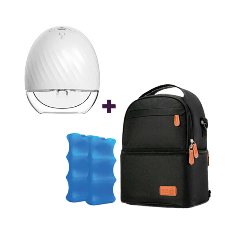 Combo Extractor  Inalámbrico Horigen Blanco + Bolso Térmico  Negro/ Cierre Cafe + 2 Pilas De Hielo