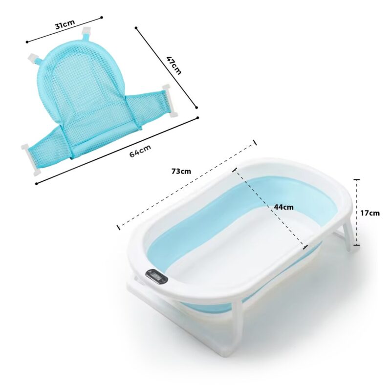 Bañera para Bebés Retráctil + Malla Delgada Celeste B03 + Termómetro Úpale - Imagen 2