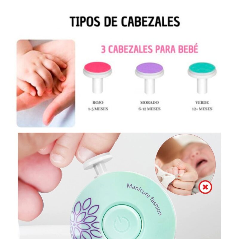 Lima De Uñas Electrica para bebés Celeste Úpale - Imagen 2
