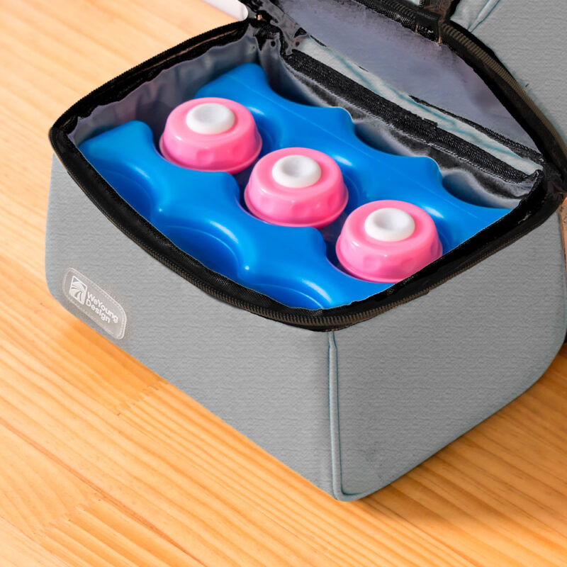 Extractor de leche Materna Inalámbrico Eléctrico Horigen Rosa + Bolso Térmico Gris + 2 Pilas De Hielo - Imagen 6