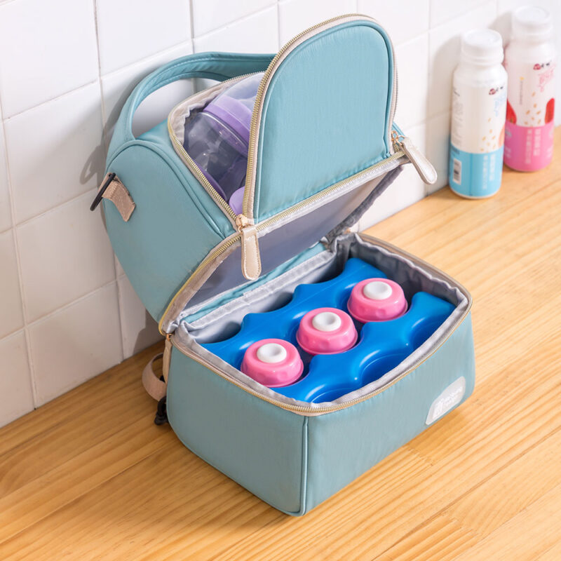 Bolso Térmico para Leche Materna Turquesa/Dorado + 2 Pilas De Hielo Úpale - Imagen 4