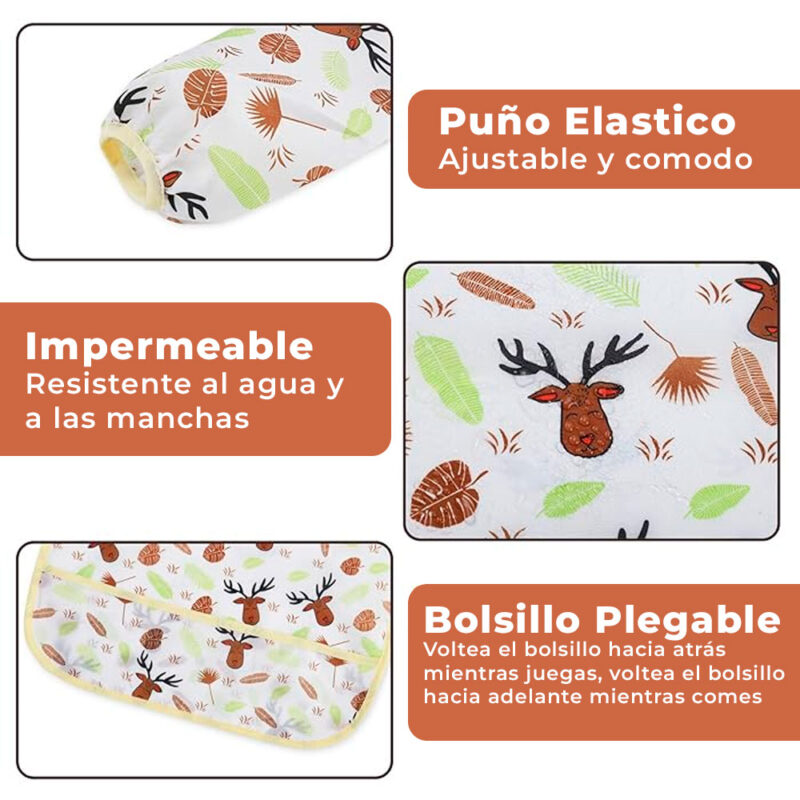 Babero Mangas Largas Impermeable Reno Úpale - Imagen 2