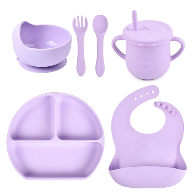 Kit De Alimentación para bebés 6 piezas Morado Úpale