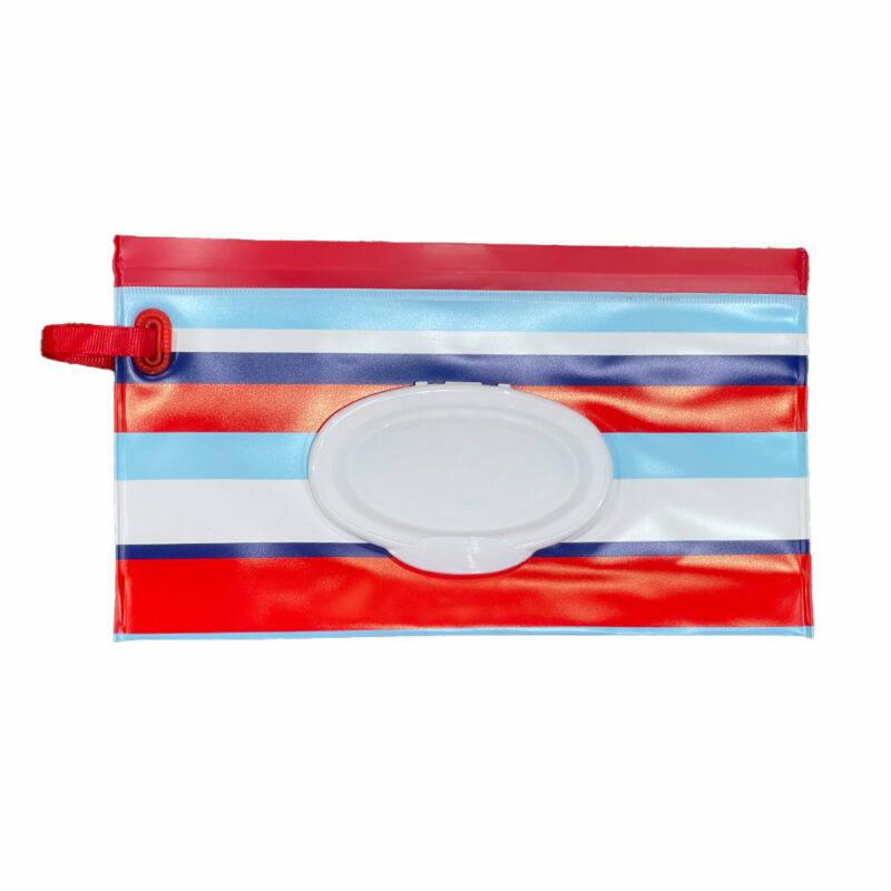Estuche Porta Pañito Úpale Rayas Rojas Celestes Blancas - Imagen 4