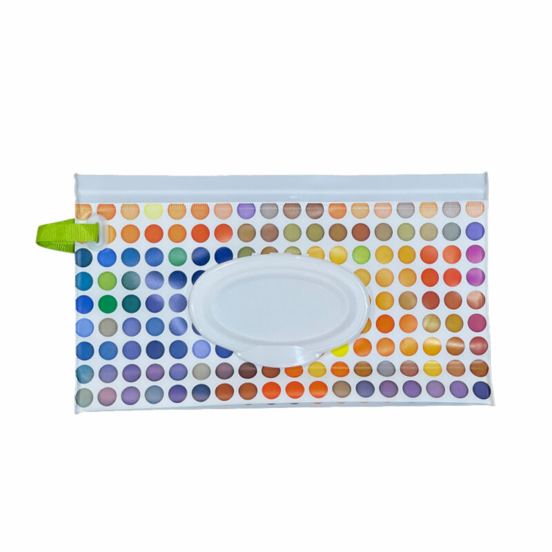Estuche Porta Pañito Úpale Blanco Puntos Colores - Imagen 3