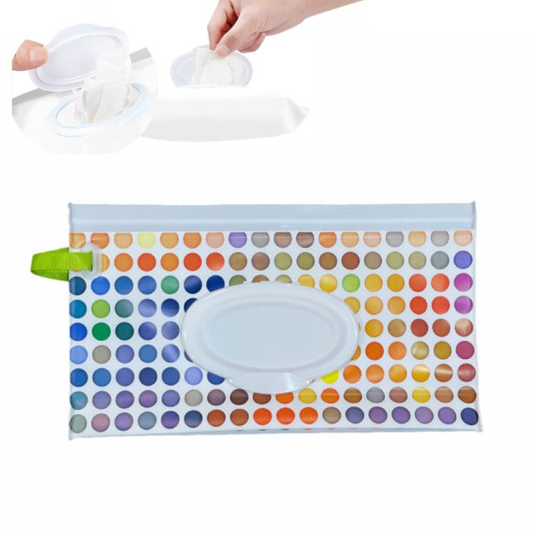Estuche Porta Pañito Úpale Blanco Puntos Colores