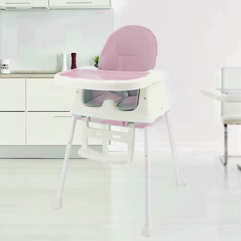 Silla De Comer Isabella Rosa Con Ruedas Y Reposa Pies Úpale - Imagen 8