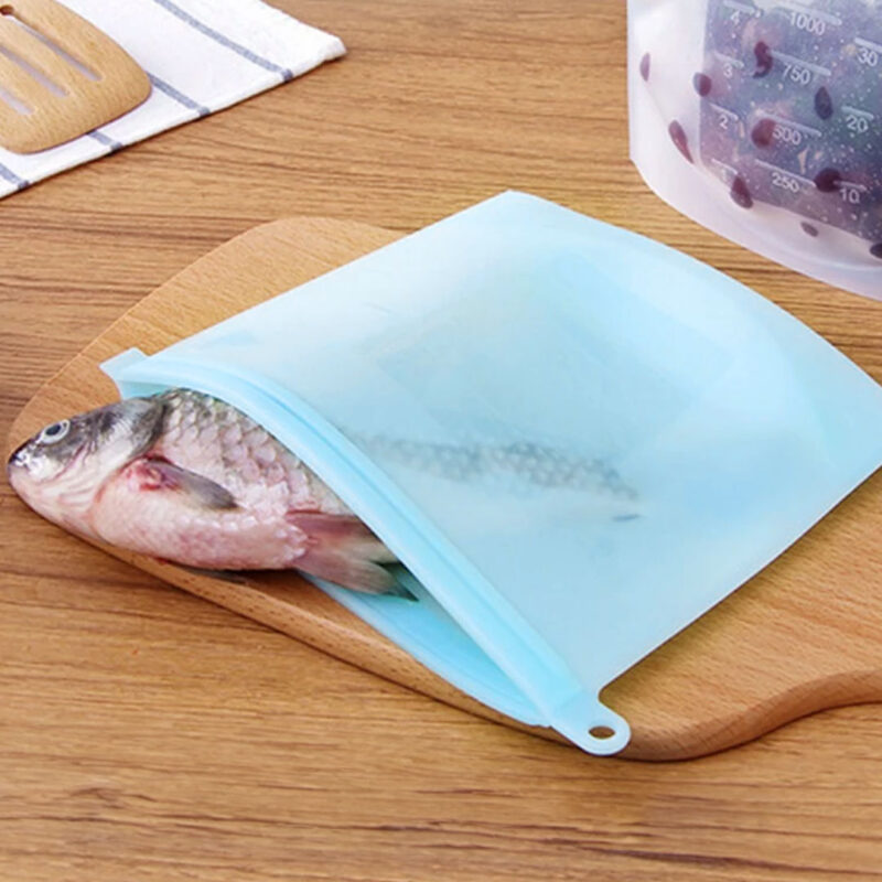 Funda De Silicona Para Alimentos 500 Ml Celeste Úpale - Imagen 2