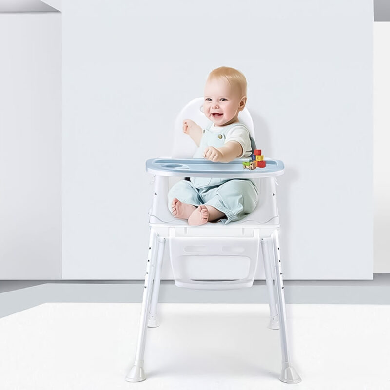 Silla De Comer Isabella Celeste Con Ruedas Y Reposa Pies Úpale - Imagen 4