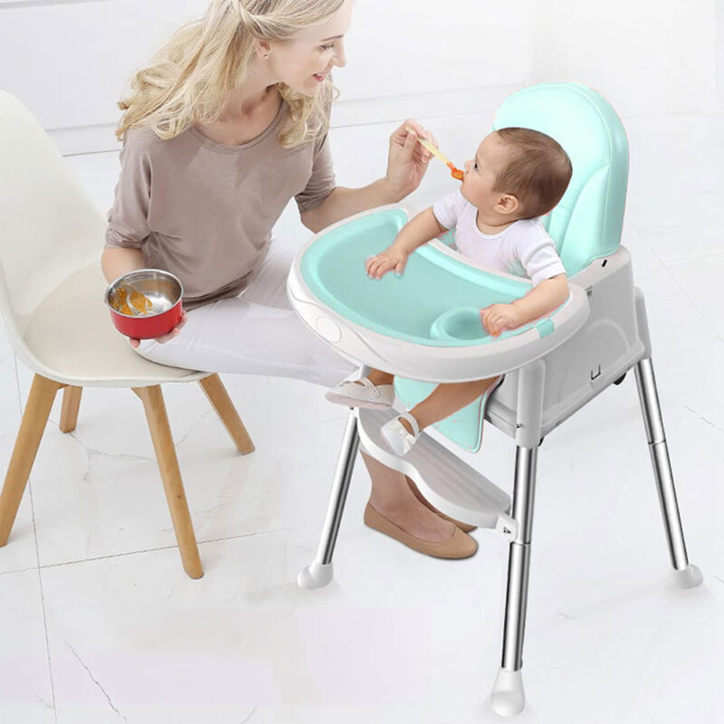 Silla De Comer Isabella Verde Con Ruedas Y Reposa Pies Úpale - Imagen 4