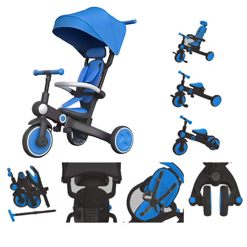 Coche Triciclo 7 En 1 Plus Azul Úpale - Imagen 2