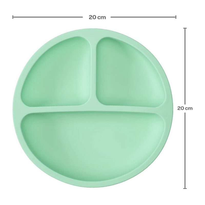 Plato De Silicona para Bebés Úpale Verde 4 Ventosas - Imagen 2