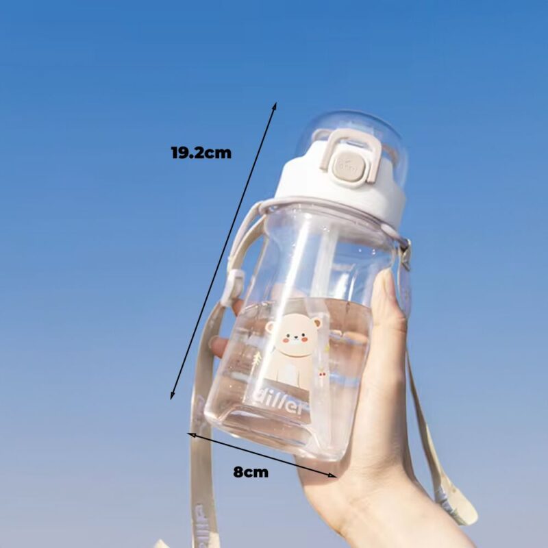 Tomatodo Plástico Para Niños Con Sorbete Oso Blanco 550ml Úpale - Imagen 3