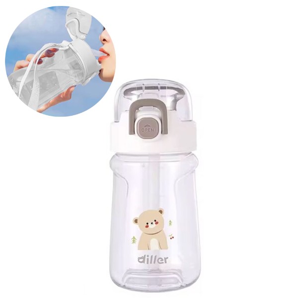 Tomatodo Plástico Para Niños Con Sorbete Oso Blanco 550ml Úpale