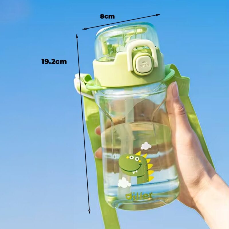 Tomatodo Plástico Para Niños Con Sorbete Dino Verde 550ml Úpale - Imagen 3