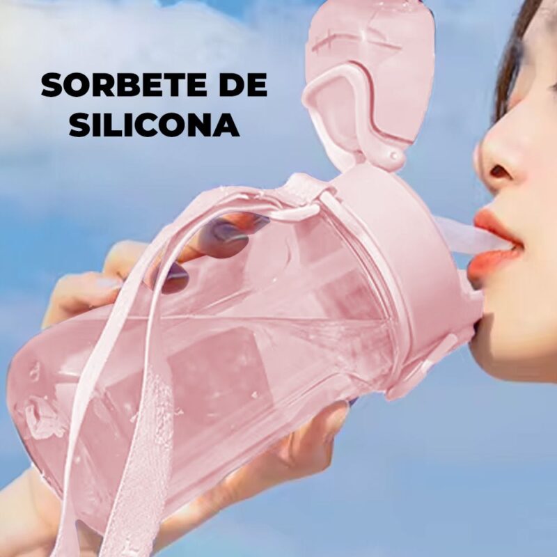 Tomatodo Plástico Para Niños Con Sorbete Coneja Rosa 550ml Úpale - Imagen 2