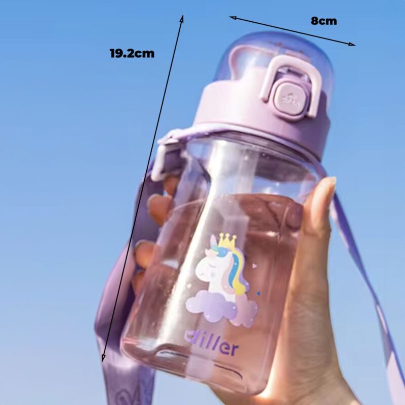 Tomatodo Plástico Para Niños Con Sorbete Unicornio Morado 550ml Úpale - Imagen 3