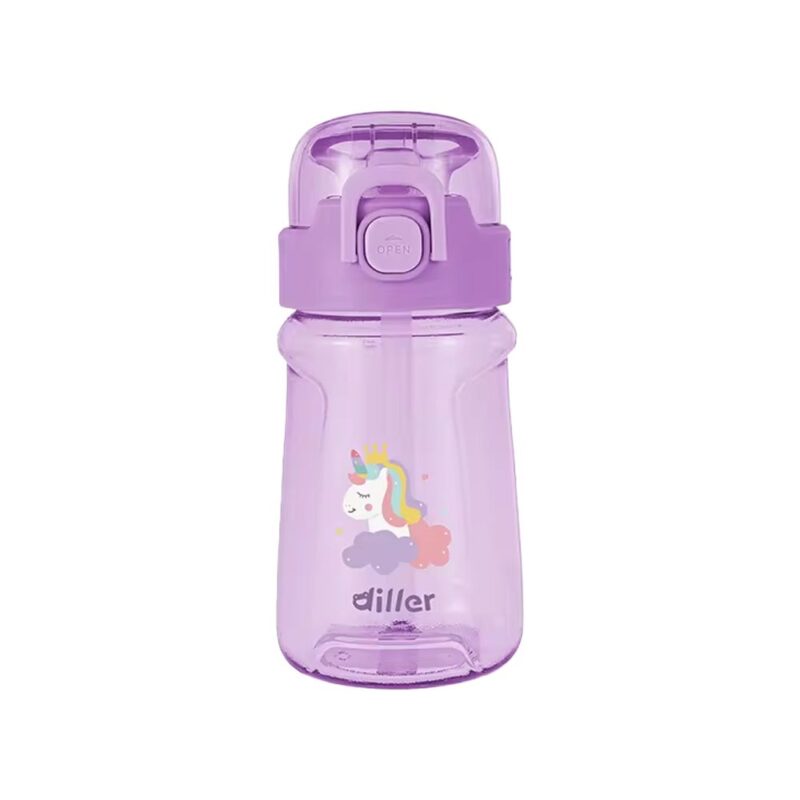 Tomatodo Plástico Para Niños Con Sorbete Unicornio Morado 550ml Úpale