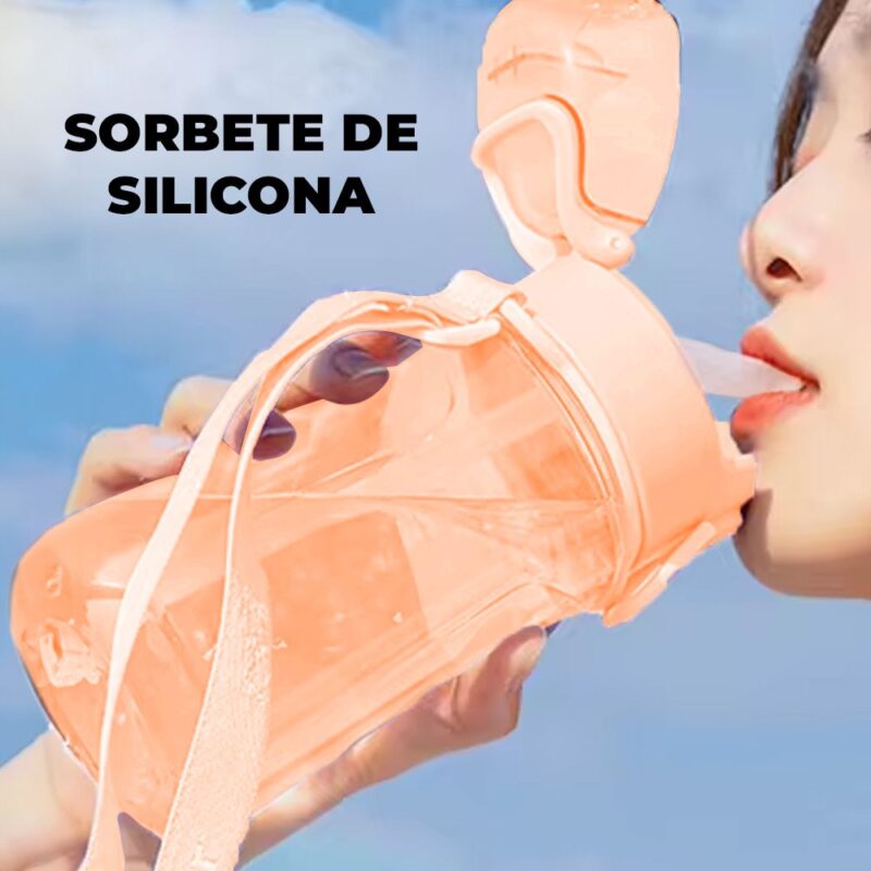 Tomatodo Plástico Para Niños Con Sorbete León Naranja 550ml Úpale - Imagen 2