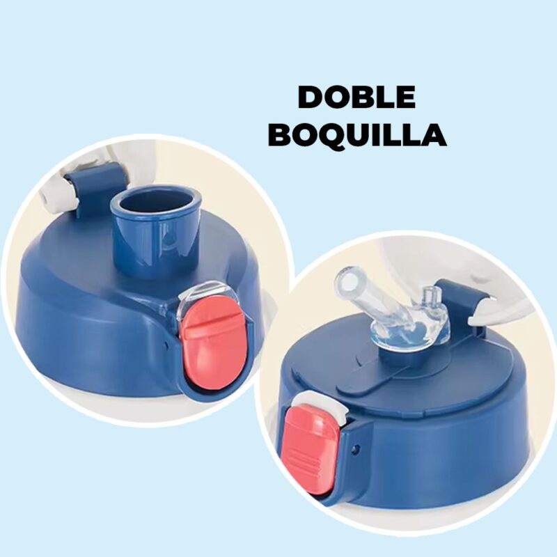 Tomatodo Plástico Para Niños Con Sorbete Oso Azul-Blanco 350ml Úpale - Imagen 5