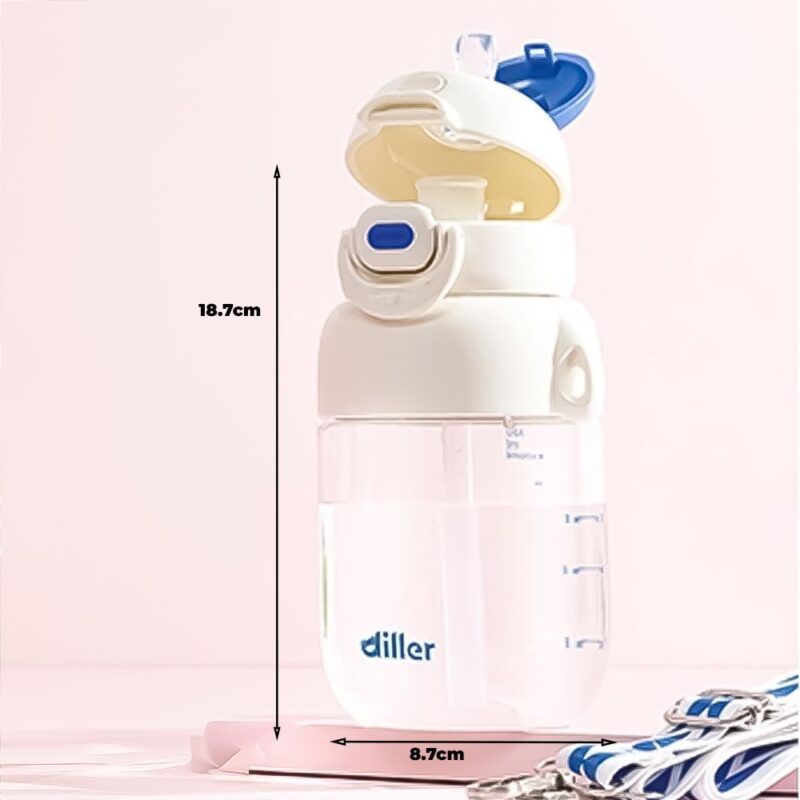 Tomatodo Plástico Para Niños Con Sorbete Blanco - Azul 650ml Úpale - Imagen 3