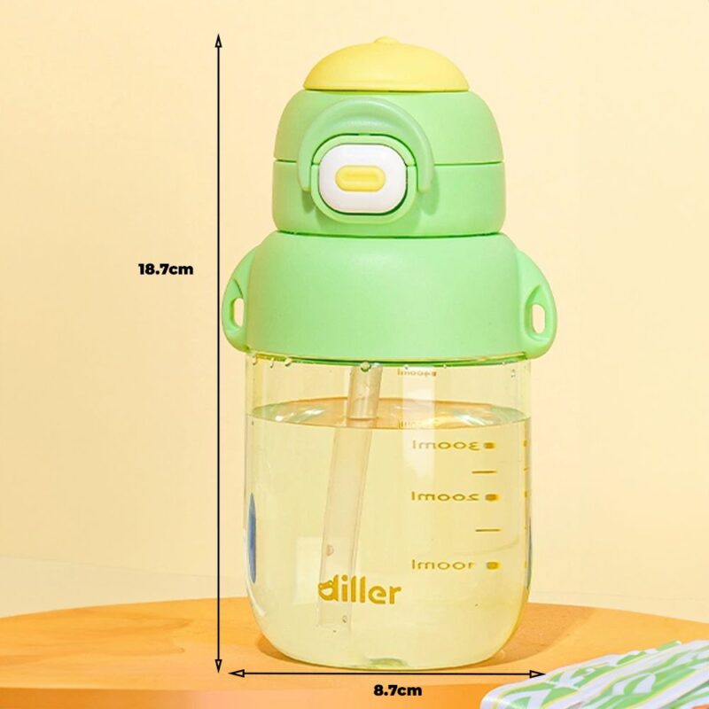 Tomatodo Plástico Para Niños Con Sorbete Verde-Amarillo 650ml Úpale - Imagen 2