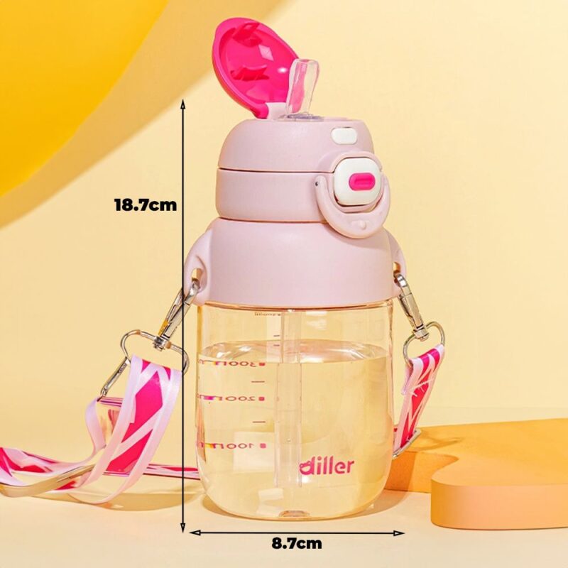 Tomatodo Plástico Para Niños Con Sorbete Rosa 650ml Úpale - Imagen 2