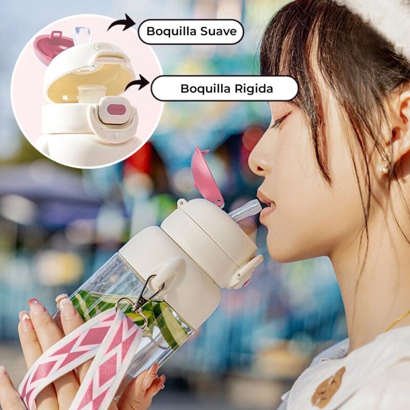 Tomatodo Plástico Para Niños Con Sorbete Rosa 650ml Úpale - Imagen 3