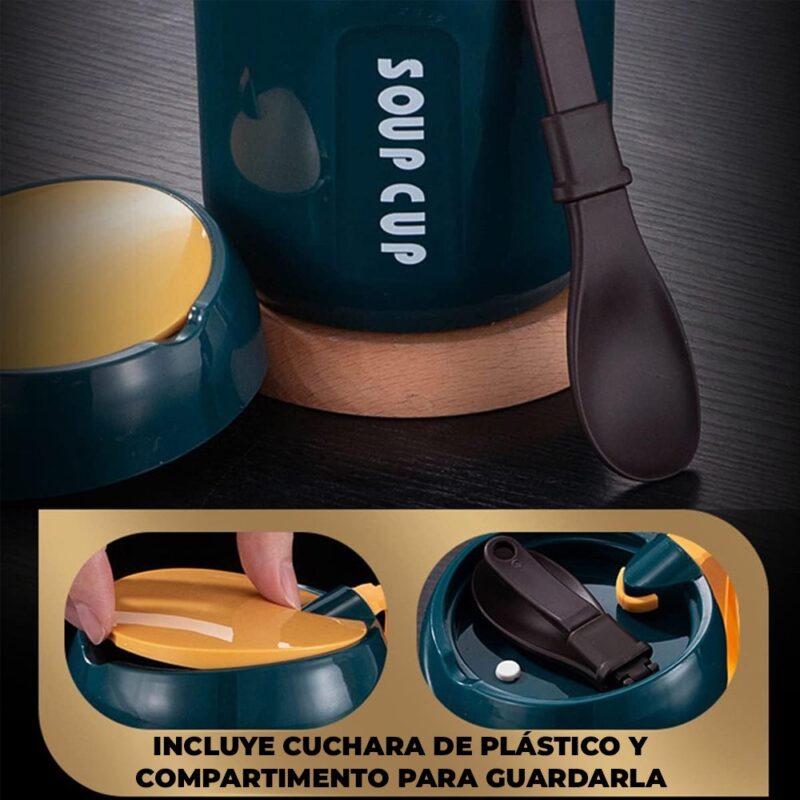 Taza Térmica Sally Verde Amarillo 480ml Úpale - Imagen 2