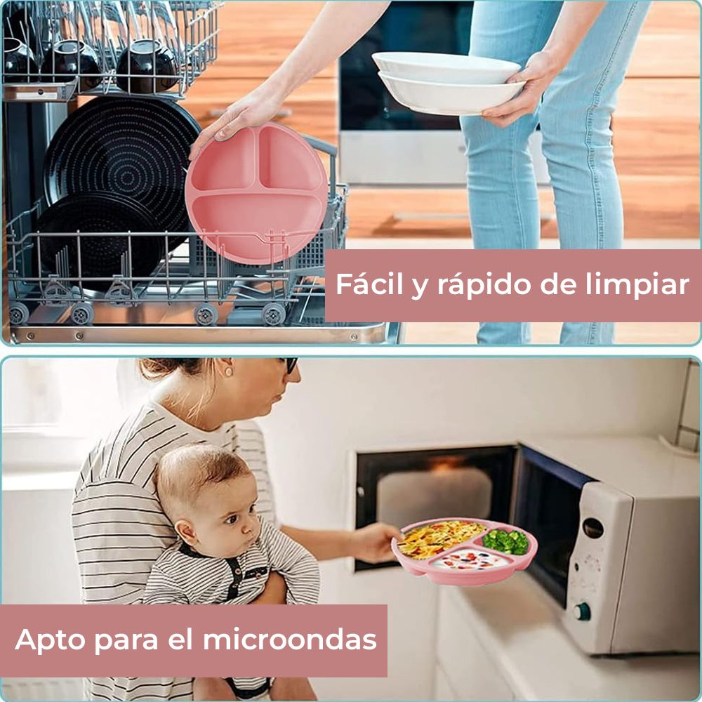Kit De Alimentación para bebé 6 Piezas Rosa Pastel Úpale - Imagen 4