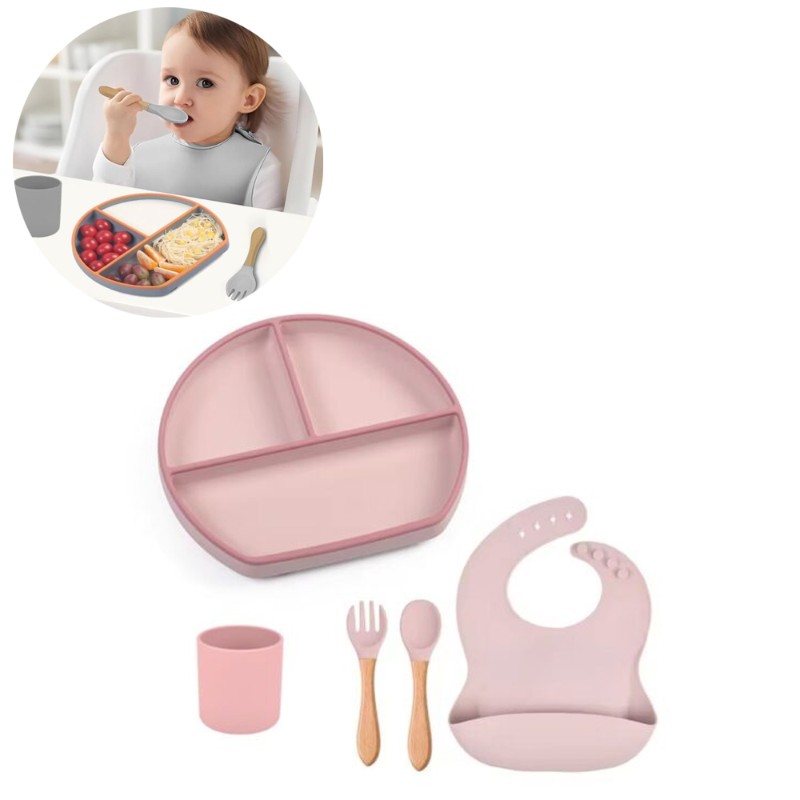 Kit De Alimentación para bebé 5 Piezas Rosa Úpale