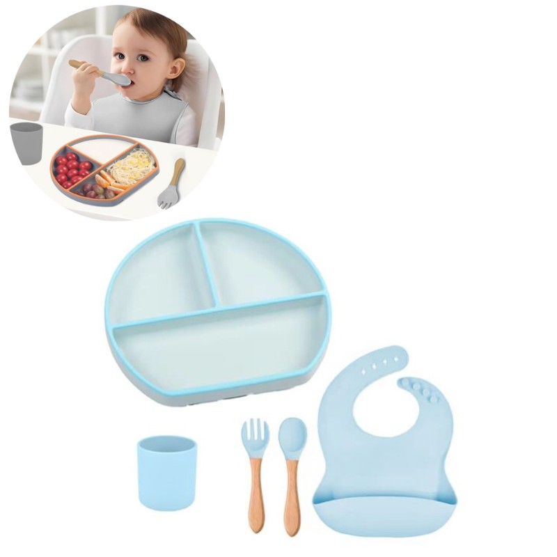Kit De Alimentación para bebé 5 Piezas Celeste Úpale