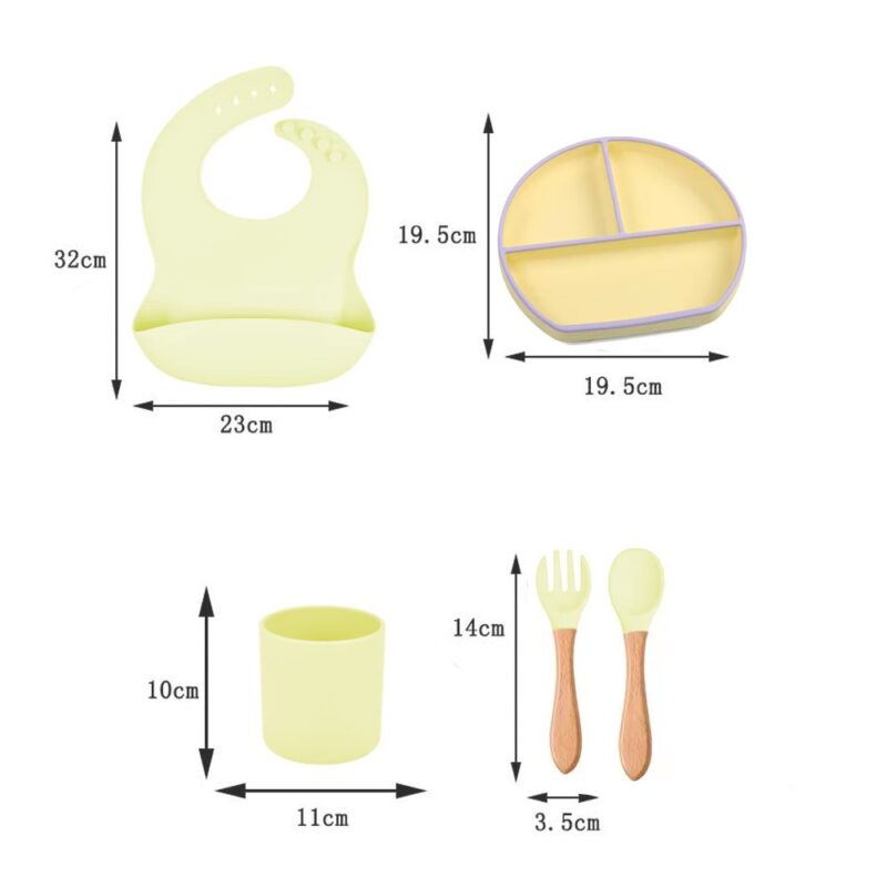 Kit De Alimentación para bebé 5 Piezas Amarillo Úpale - Imagen 2