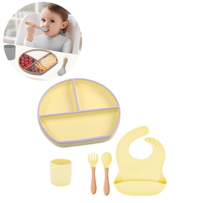Kit De Alimentación para bebé 5 Piezas Amarillo Úpale