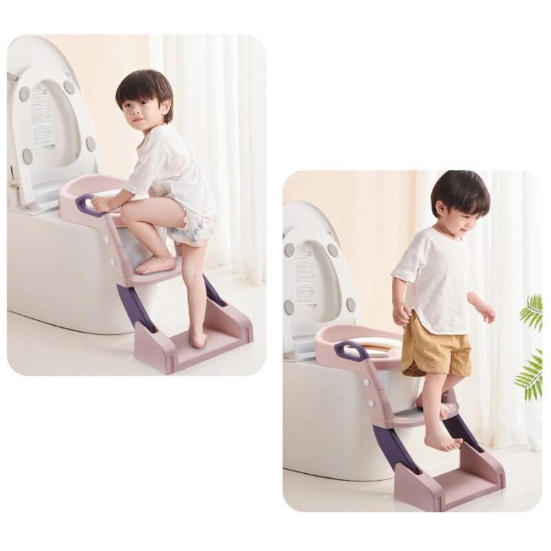 Escalera De Baño Y Bacenilla Para Bebé Rosa/Lila Úpale - Imagen 4