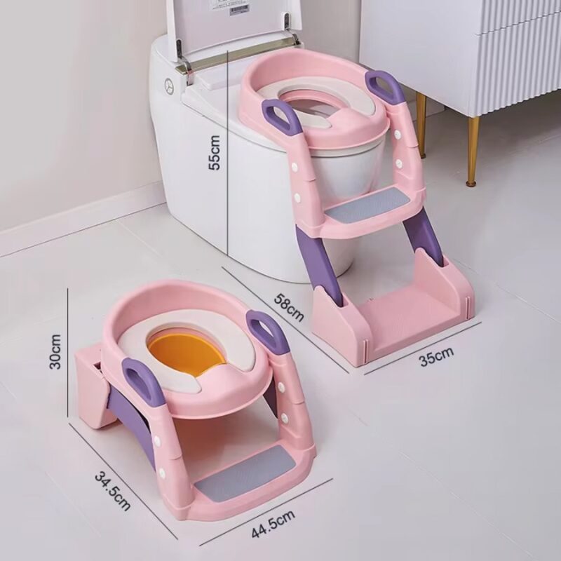 Escalera De Baño Y Bacenilla Para Bebé Rosa/Lila Úpale - Imagen 3