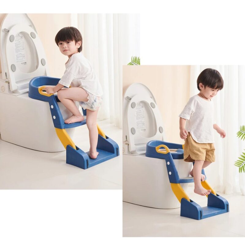 Escalera De Baño Y Bacenilla Para Bebé Azul/Amarillo Úpale - Imagen 4