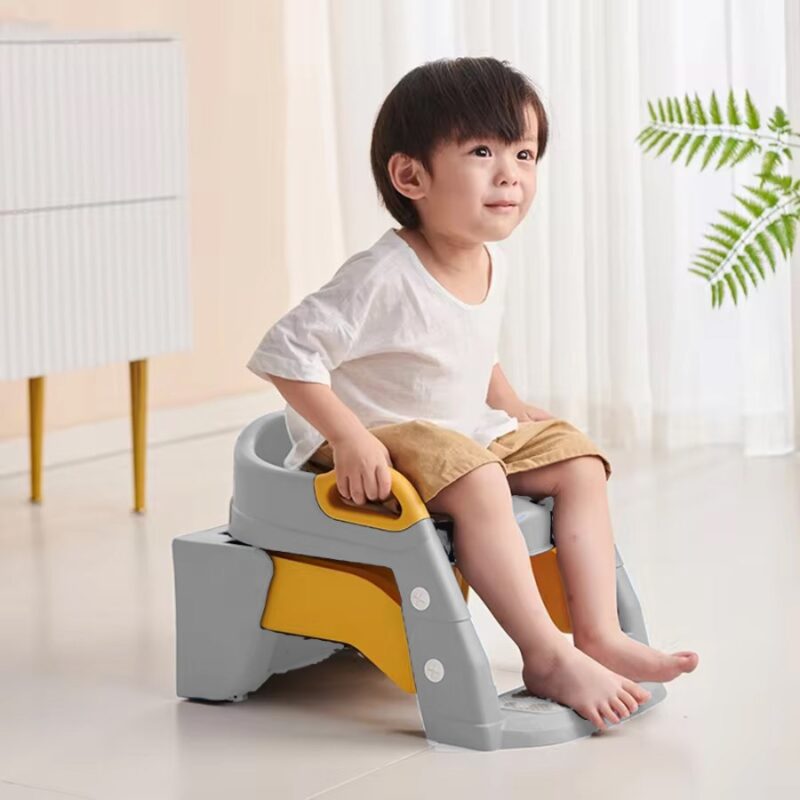 Escalera De Baño Y Bacenilla Para Bebé Gris/Amarillo Úpale - Imagen 2