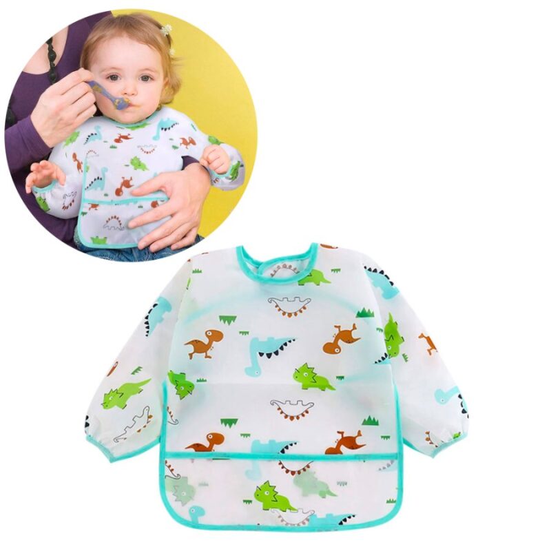 Babero Mangas Largas Impermeable Dinosaurio 2 a 4 Años Úpale