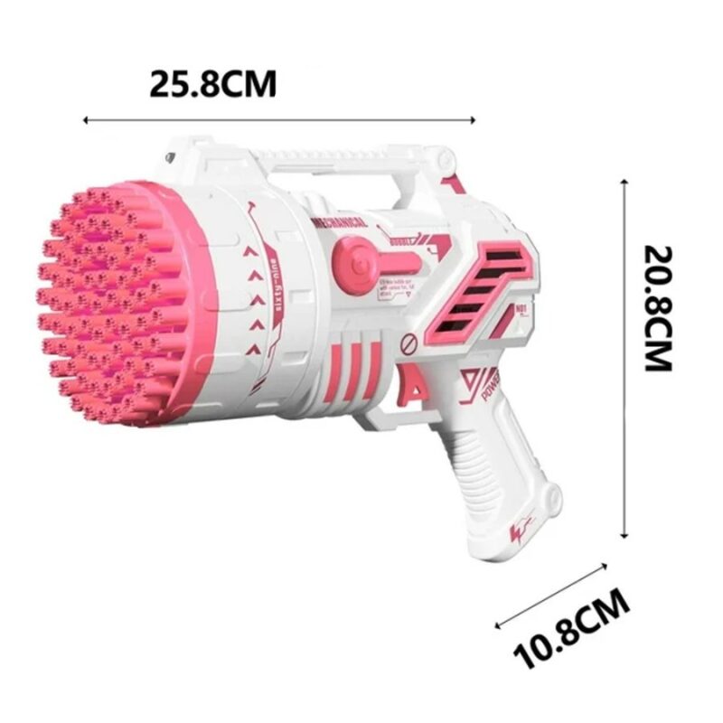 Pistola De Burbujas Rosa Plus 69 Orificios Úpale - Imagen 2