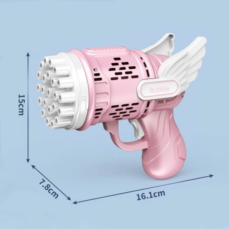 Pistola De Burbujas Rosa 23 Orificios Úpale - Imagen 2